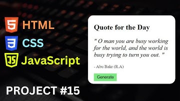 JavaScript Project 15 - Random Quote Generator in HTML CSS JavaScript