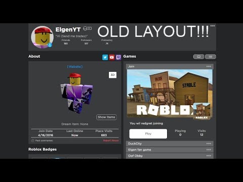 How To Get The Old Roblox Layout Youtube - roblox old layout