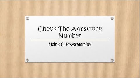 Check The Armstrong Number