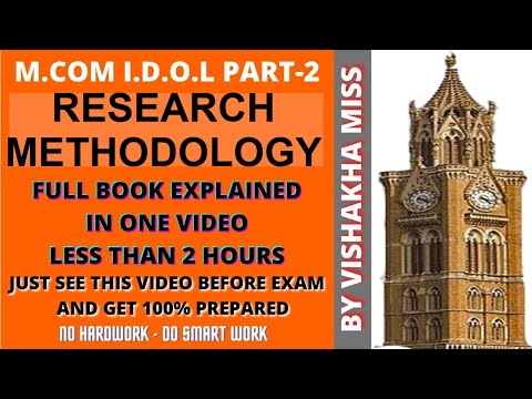 Mcom part 2| Research Methodology |MCQ | full book explained in 1 video less than 3 hours