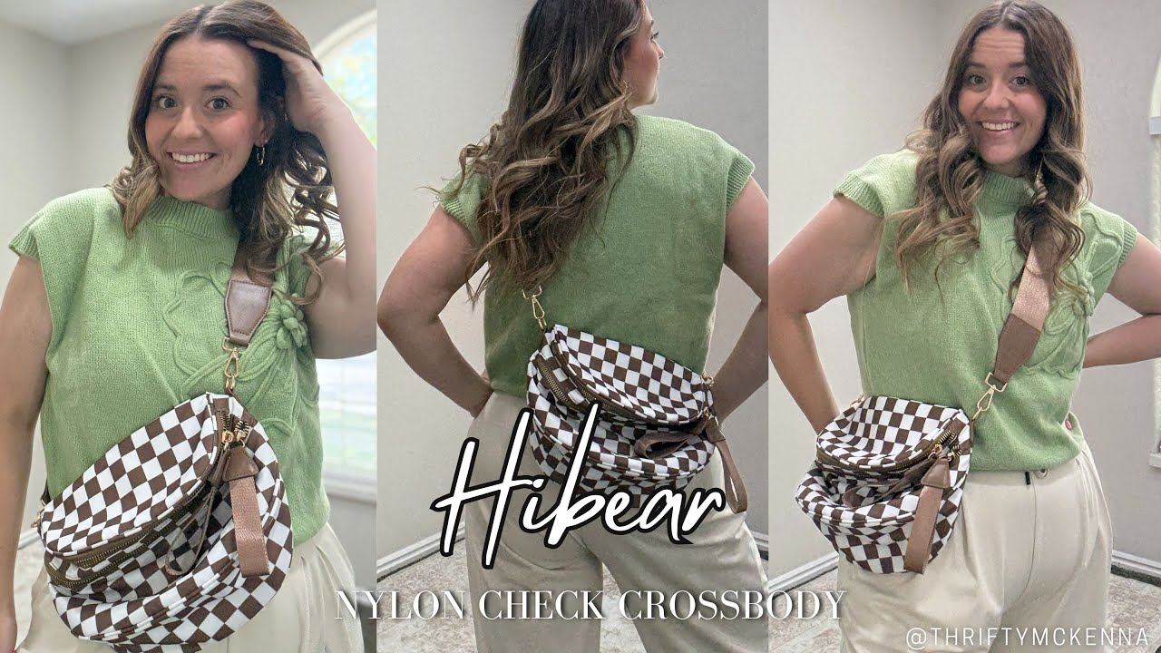 Hibear Nylon Check Crossbody