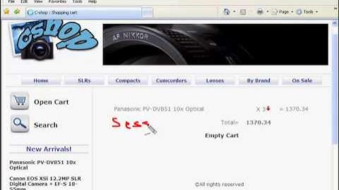 PHP Shopping cart using SESSION variables