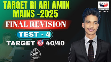 OSSSC RI ARI AMIN ICDS SFS General knowledge Mock Test 4| Mains 2025 Practice Set | Target 40/40