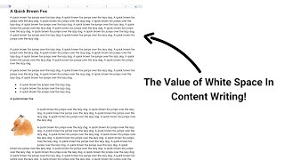 The value of white space in content writing