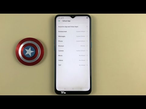 How to change the default browser and message application on OPPO A31 Android 9