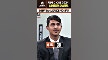 ABHISHEK SHARMA - UPSC Topper, AIR 38 🔥| UPSC Topper Interview #Shorts #UPSCTopper