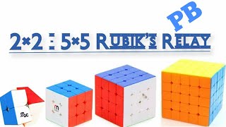 2×2 - 5×5 Rubik's cube Relay PB | SlowSpeedCuber