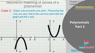 Polynomials Class 10 Maths - Geometric Meaning Of Zeros Of A Polynomial