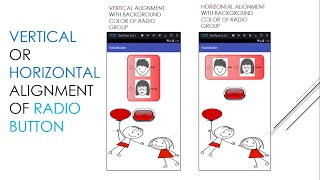 Vertical or Horizontal  alignment of  Radio button with background color in Android Studio