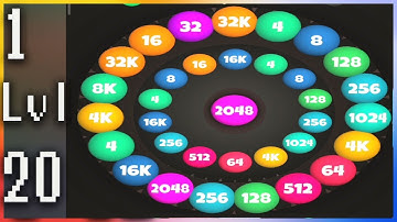 Roll Merge 3D - 2048 Puzzle -  Gameplay Walkthrough - Levels 1-20