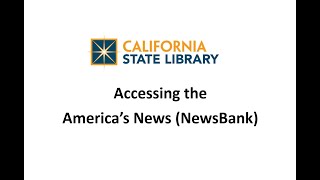 Accessing America’s News Tutorial