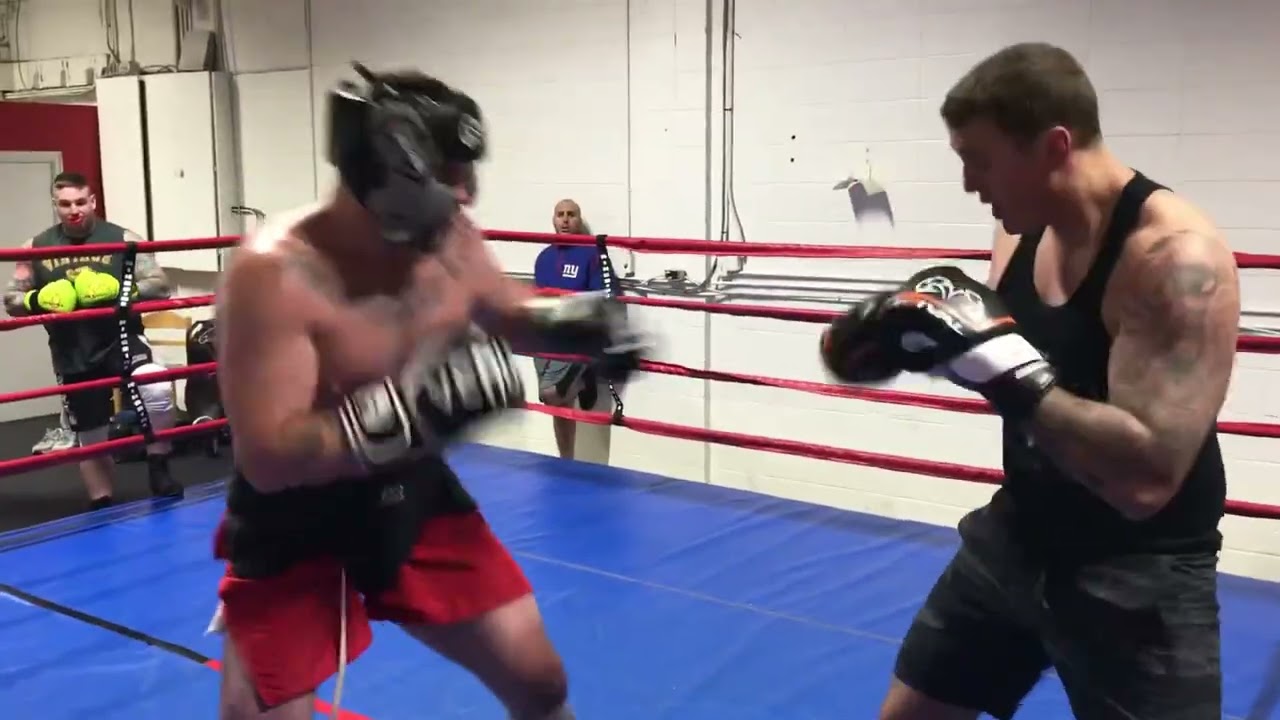 Tim Hague sparring against unknown person. 