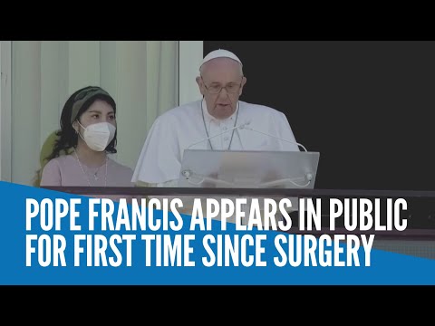 Pope Francis appears in public for first time since surgery
