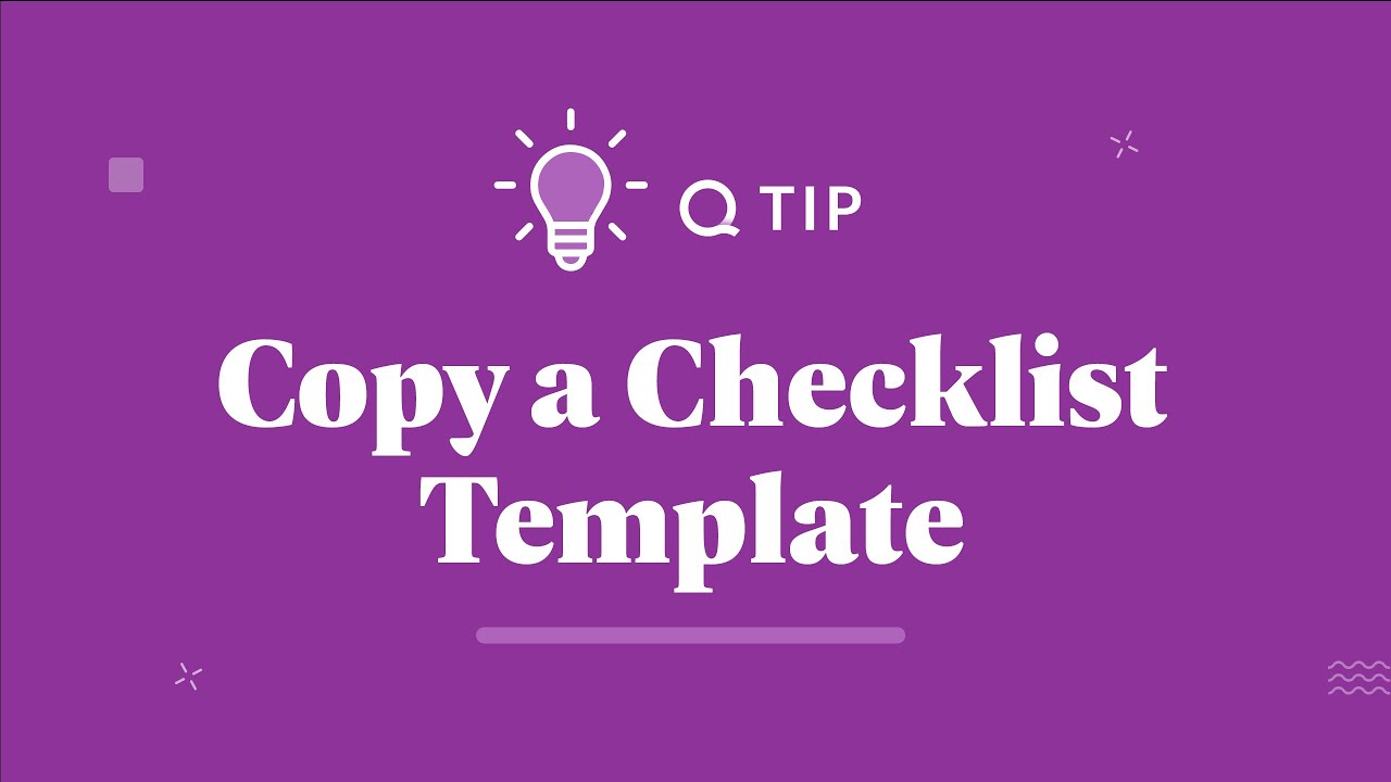 Q Tip: How to Copy Quore Checklist Templates - YouTube