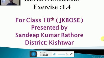 Real Numbers  Class 10 Theorem 1.5, 1.6,1.7 and Exercise 1.4 Q1, Q2, Q3