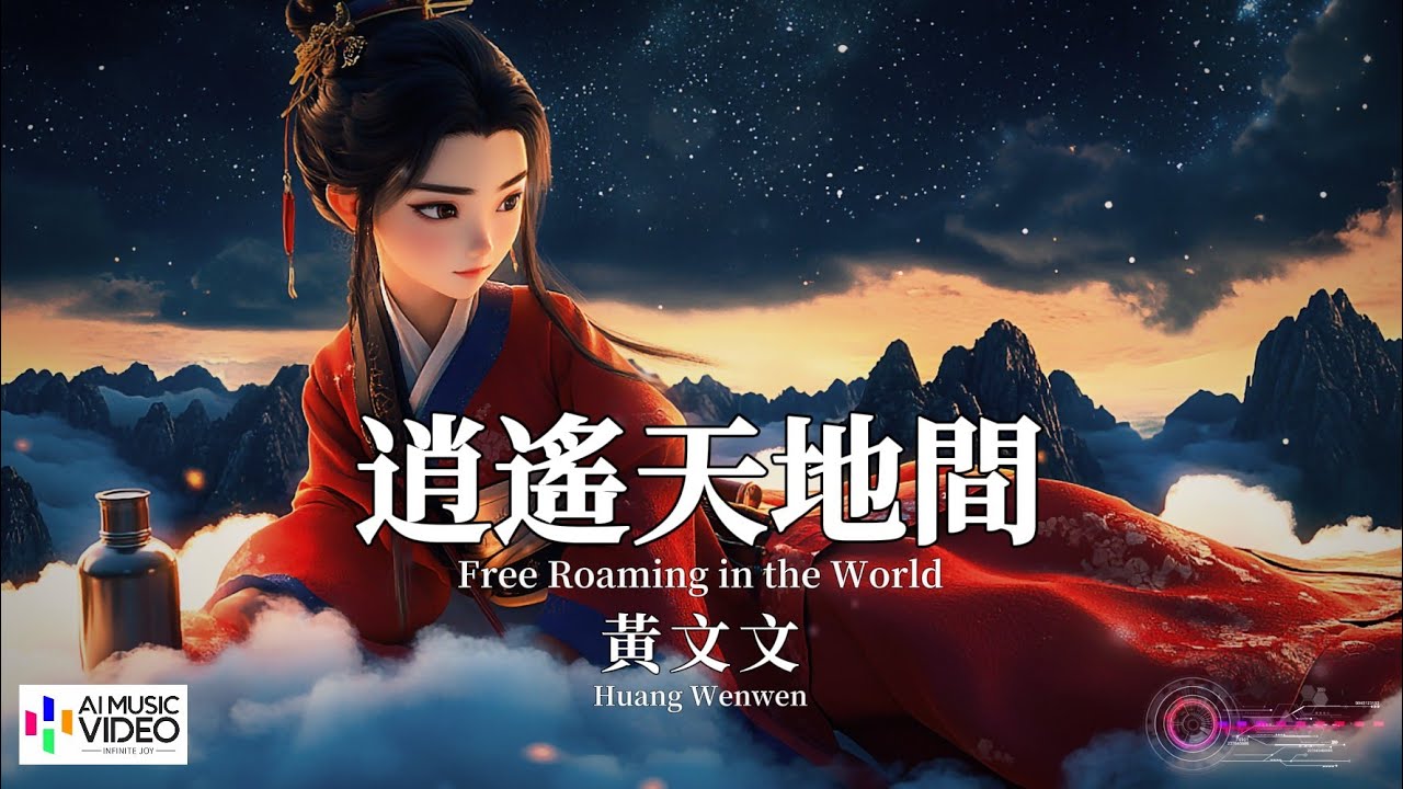 【高清MV】黃文文 - 逍遙天地間【Pinyin + Eng Sub | AI音樂視頻 | 繁體拼音英文動態字幕】 Huang Wenwen 【黄文文 -  逍遥天地间】