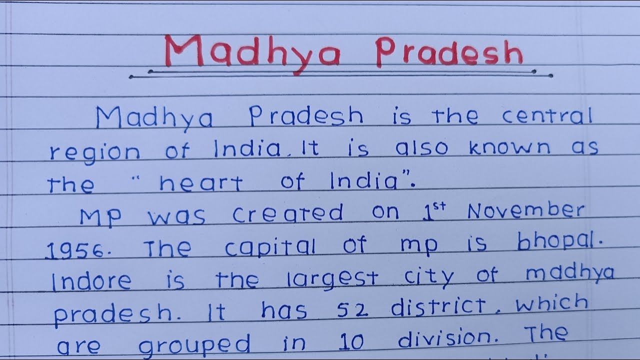 essay on madhya pradesh 400 to 500 words