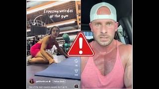 He s stretching People look at other people in the gym especially if they re filming