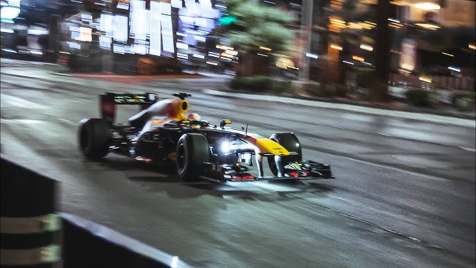 See Sergio Perez Race Red Bull F1 Car Through Casino And On Dirt In Las  Vegas