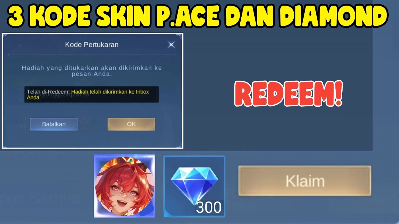 3 KODE REDEEM SKIN GRATIS P.ACE FANNY DAN DIAMOND MOBILE LEGENDS TERBARU OKTOBER 2025