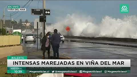 Siguen las fuertes marejadas en Viña del Mar: Gente se acerca para tomarse fotos