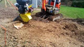 Klou stump grinder c/w own engine for mini excavators