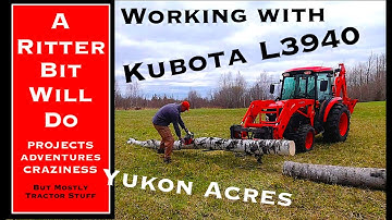 KUBOTA L3940 WORKING (beaver dam busting and firewood loading)