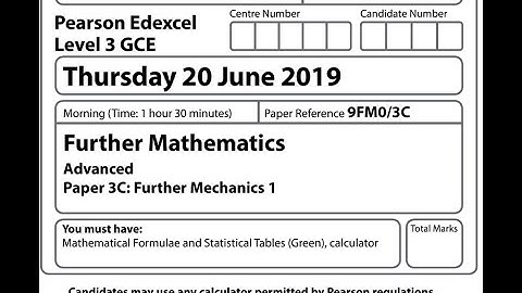 Further Mechanics 1 2019 Pearson Edexcel Further Maths A level
