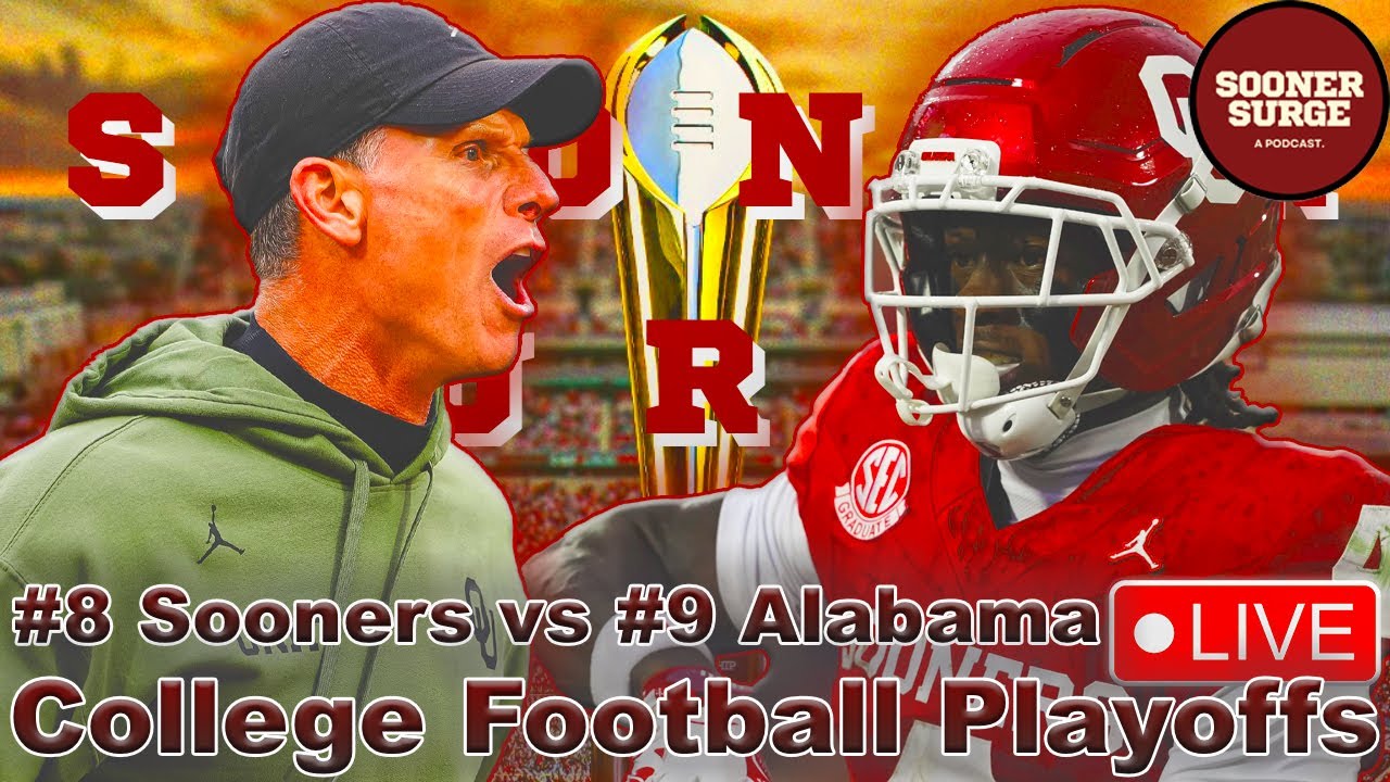 OU Football Live: #8 Oklahoma Sooners vs #9 Alabama 1st Round CFP ...