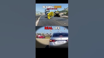 18-wheeler and School Bus Crash Real life VS Beamng Drive Flashbacks⚡🚘 #shorts  #beamdrive