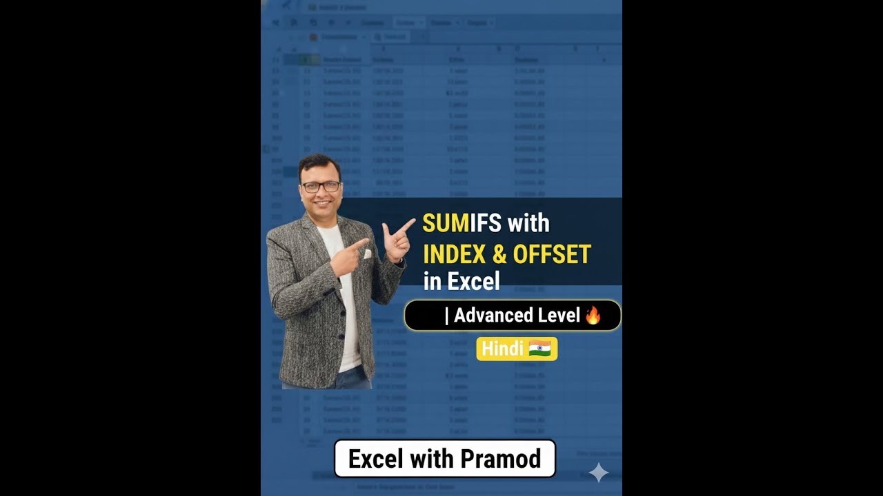 SUMIFS with INDEX & OFFSET in Excel | Advanced Level | Hindi