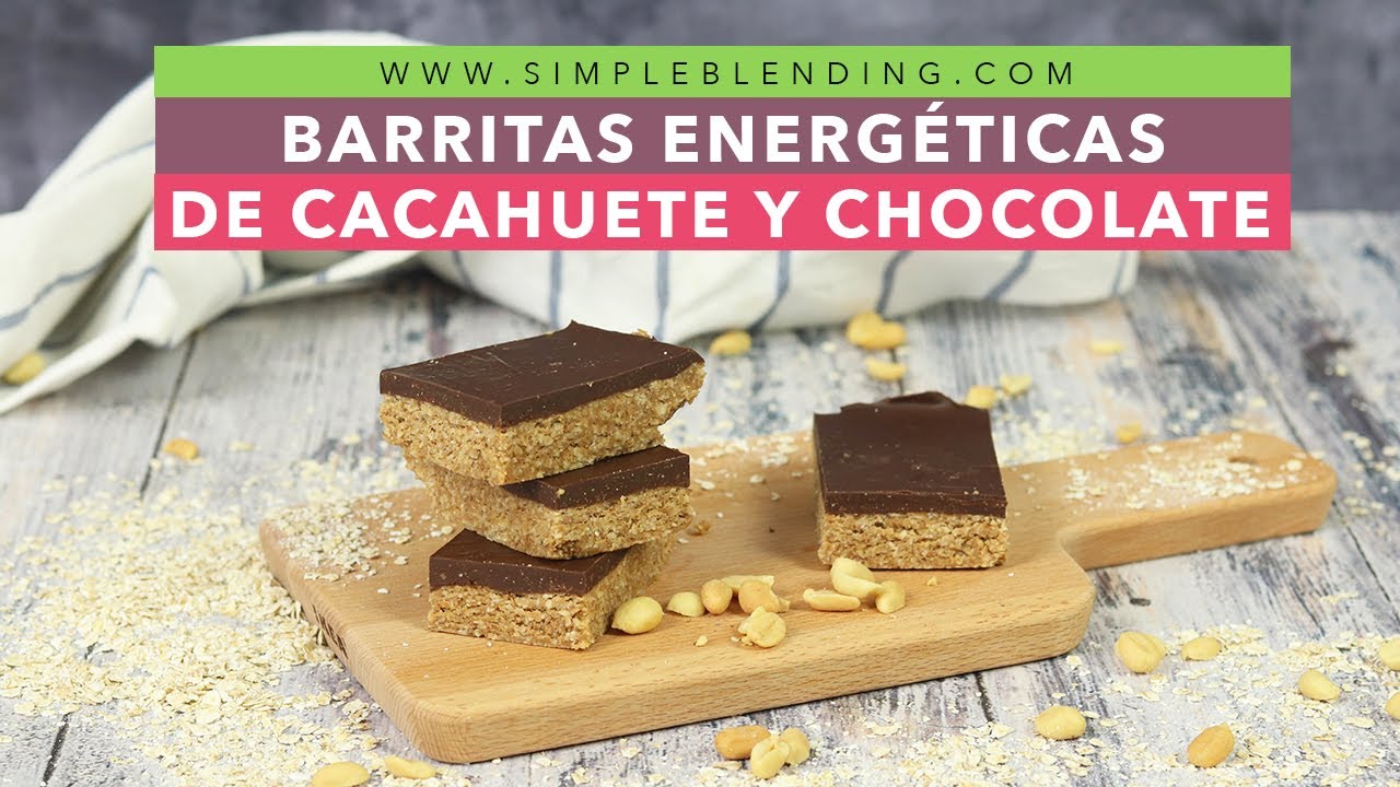 BARRITAS ENERGÉTICAS DE CACAHUETE Y CHOCOLATE | Barritas energéticas caseras | Barritas protéicas