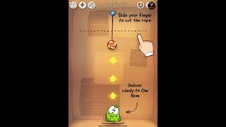 Cut the Rope: CARDBOARD BOX Level 1-1 / 3 Stars Gameplay #sssbgames screenshot 2
