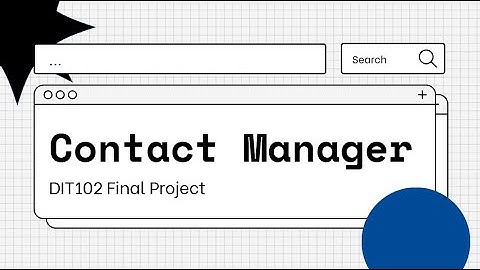 ContactManagerApp DIT102 Final Project