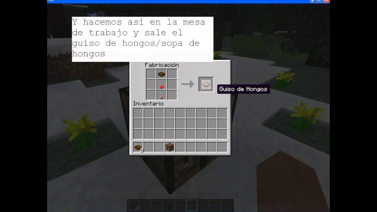 como hacer sopa de setas en minecraft