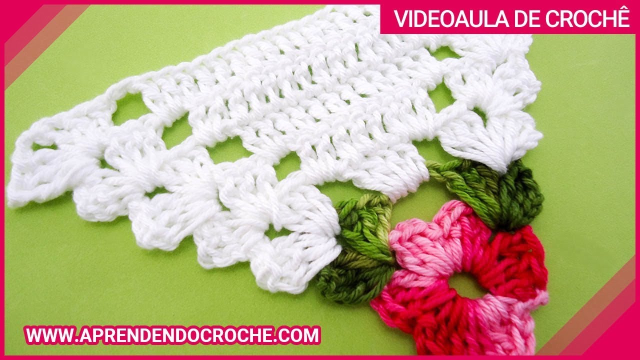 Motivo Triângulo de Crochê Floral - Aprendendo Crochê