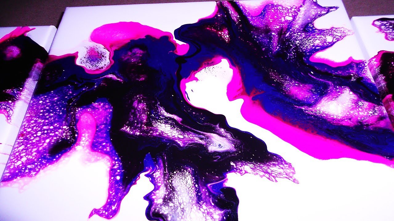 Triptych Blowout Dutch Pour / Acrylic Abstract Art / Fluid Art - YouTube