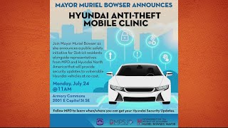 Mayor Bowser, DC Police team up with Hyundai for anti-theft mobile clinic