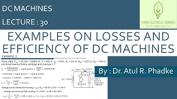 Examples on Losses and Efficiency of DC Machines (30)