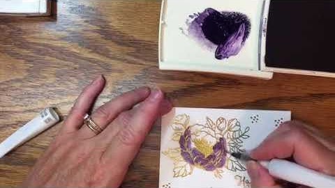Coloring with Wink of Stella Using Birthday Blooms Stamp Set and Gold Embossing Powder