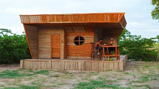 Building A Private Bamboo Resort House With Decorate the Most Beautiful living Room By Wood &amp; Bamboo