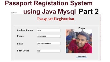 Passport Management System  Using Java Mysql Part 2