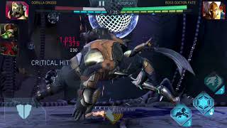 Injustice 2 raid 5 using emerald green lantern an 2 silver character vs doctor fate