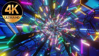 10 Hour 4k  Fast moving Meditation screensaver metallic Color Tunnel Abstract background video