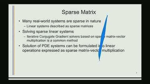 Lecture 19 Sparse Matrix I