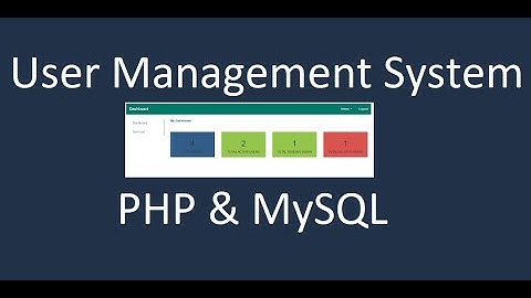 User Management System with PHP & MySQL - PHP project