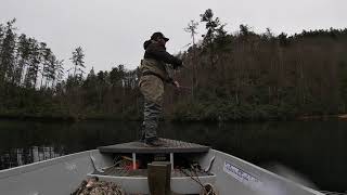 Flyfishing for Trout on Lake Jocassee