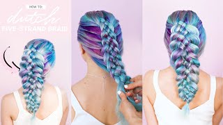 How To: Dutch Five-Strand Braid | Colorful Hair! | #Beachwaver Co.