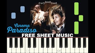 CINEMA PARADISO, Love Theme, Piano Tutorial with free Sheet Music (pdf) screenshot 1