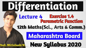lect 4  Parametric Function Exercise 1.4 differentiation Maths 2 | HSC | 12th | VSM Academy | MV